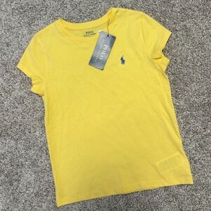 NWT Polo Ralph Lauren Girls‎ Yellow Tshirt Size 6X Cotton Jersey Tee Pony